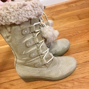 Cute Wedged Tall Boots - Girls Size 2